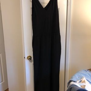 Loft black jumpsuit one piece pockets Large